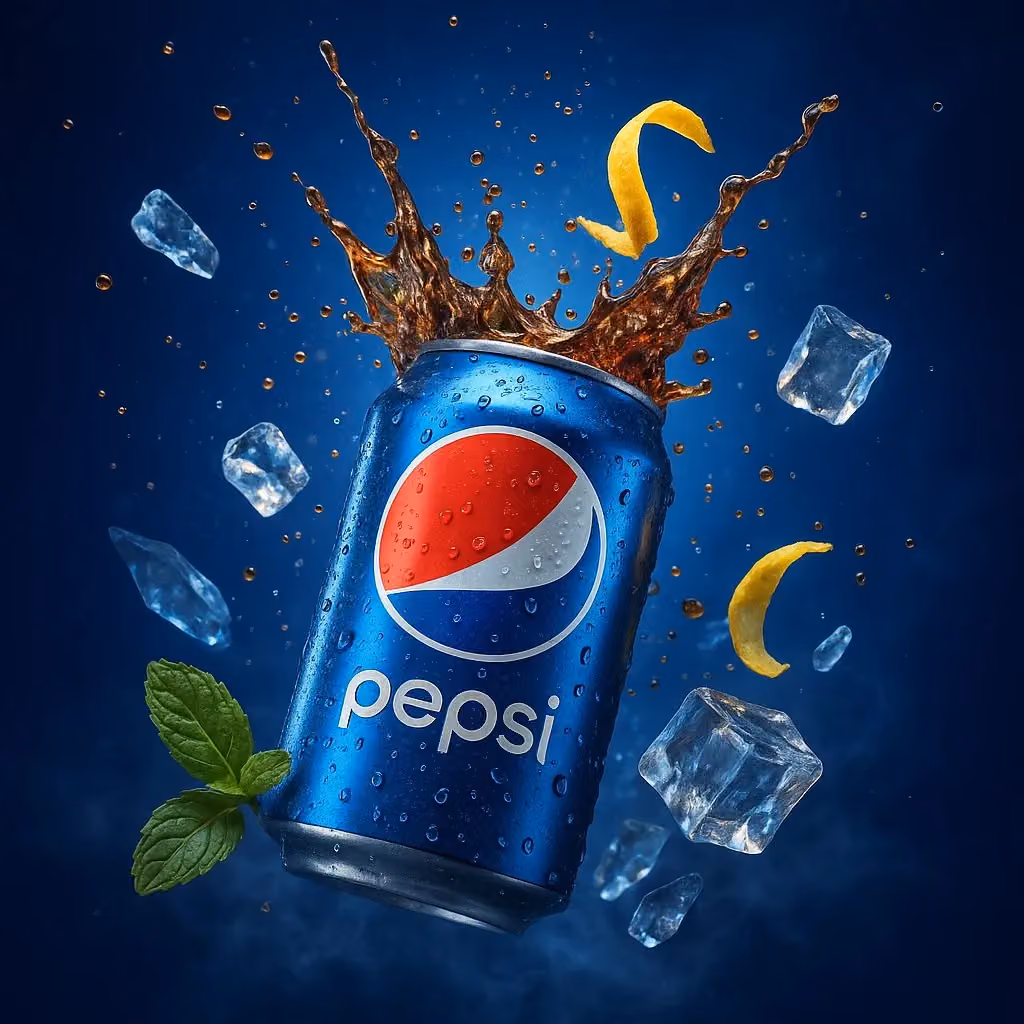 Hyper-realistic Pepsi Can Splash Advertisement