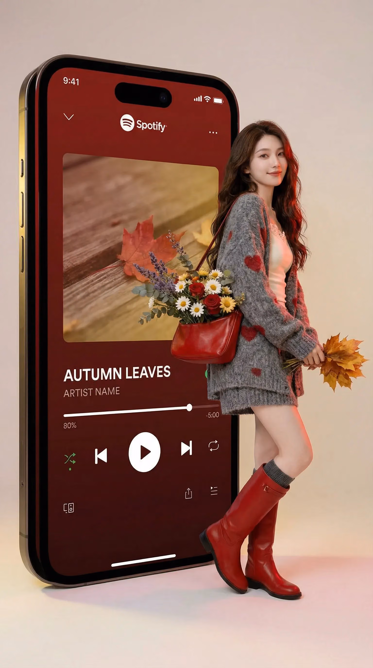 Artist Portrait with Spotify Interface