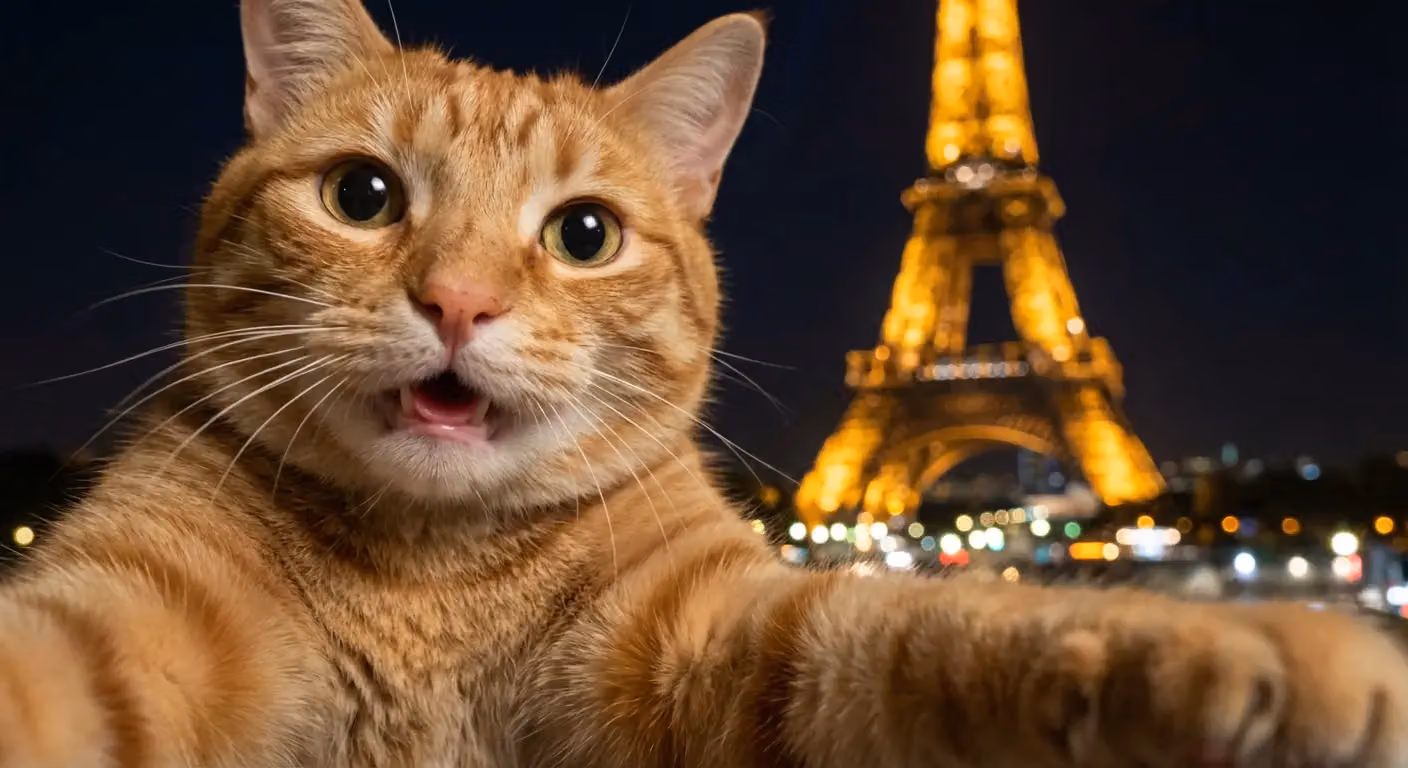 Cat Selfie at Eiffel Tower