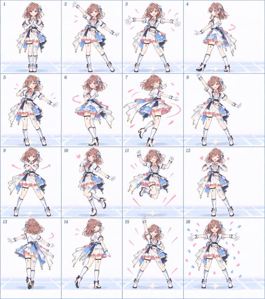 Anime Idol Dance Storyboard Grid