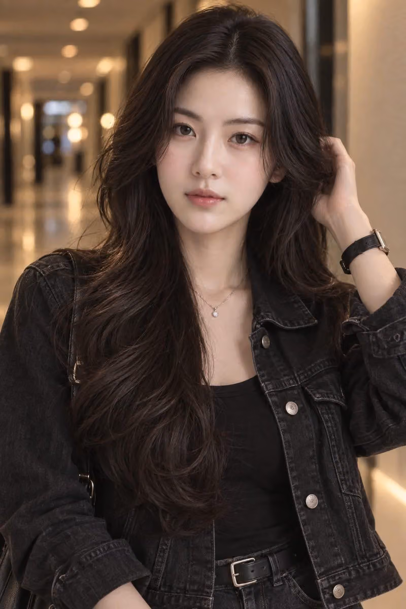 Cinematic Denim Jacket Portrait