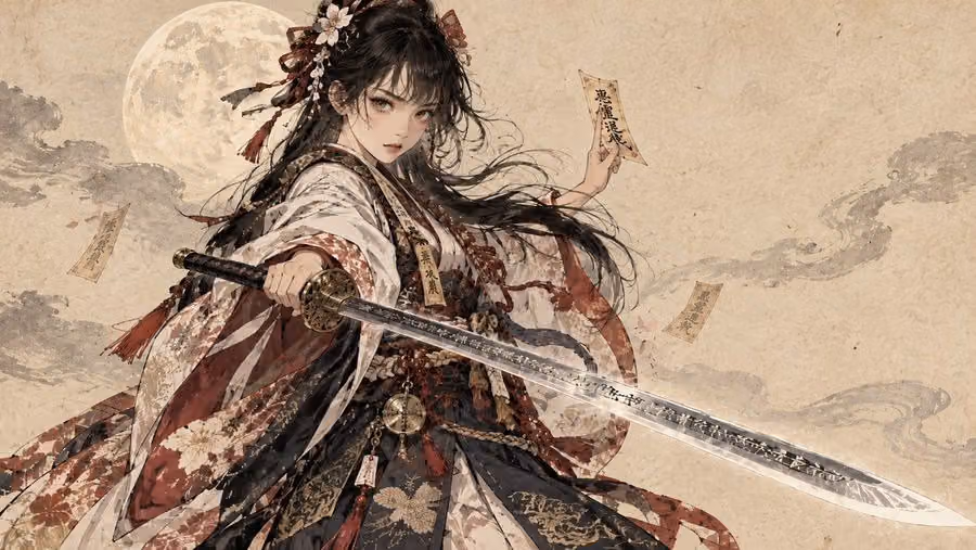 Fantasy Warrior Girl with Katana