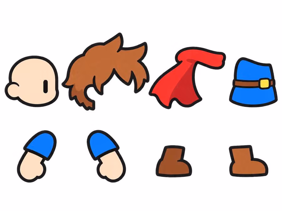 Cute RPG Character Sprite Parts