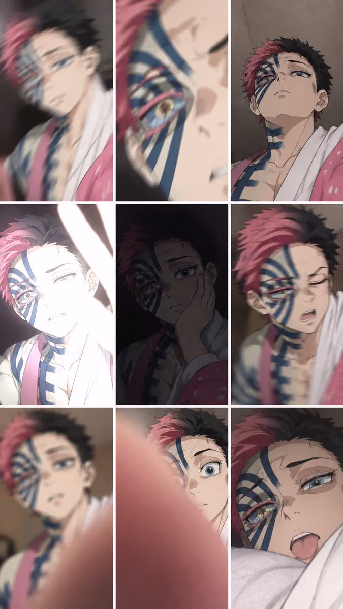 Gyutaro Anime Expression Collage