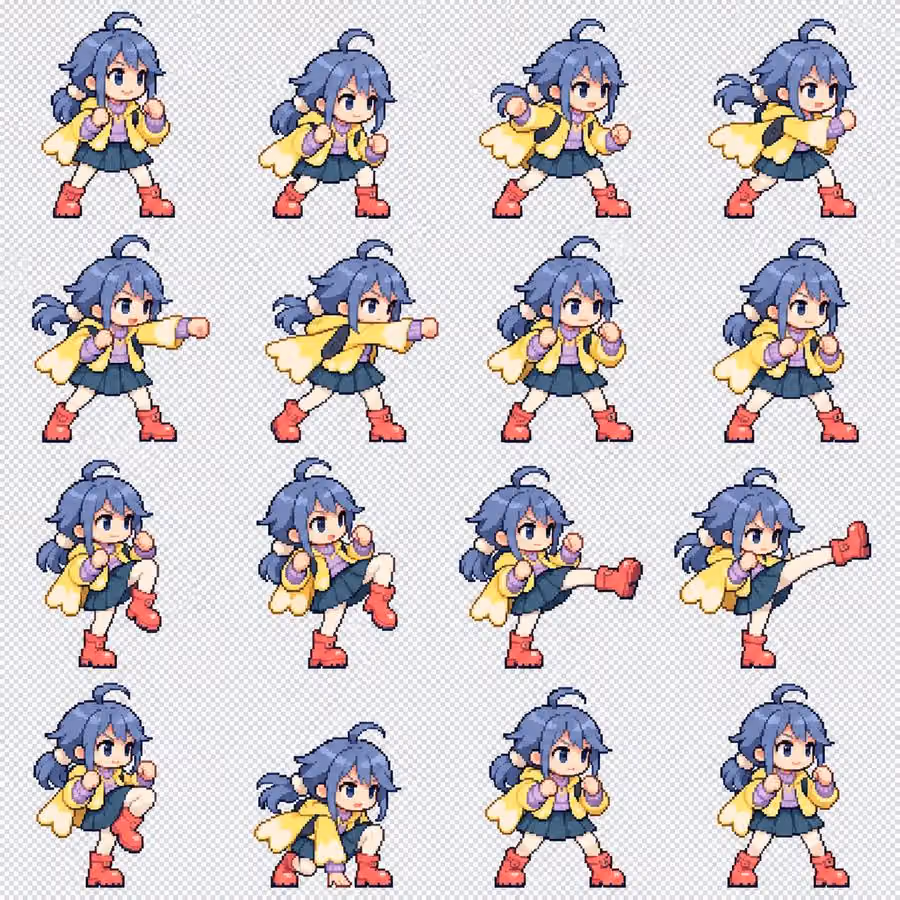 Chibi Fighter Sprite Sheet