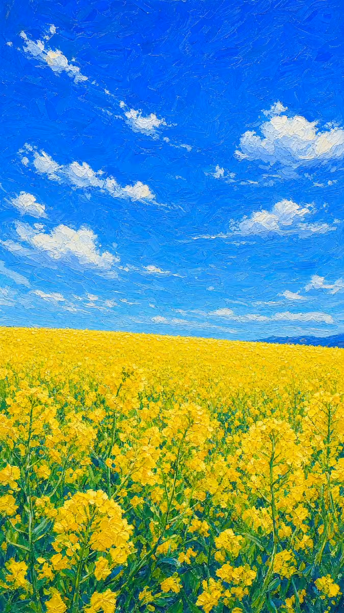 Impasto Rapeseed Field Oil Painting