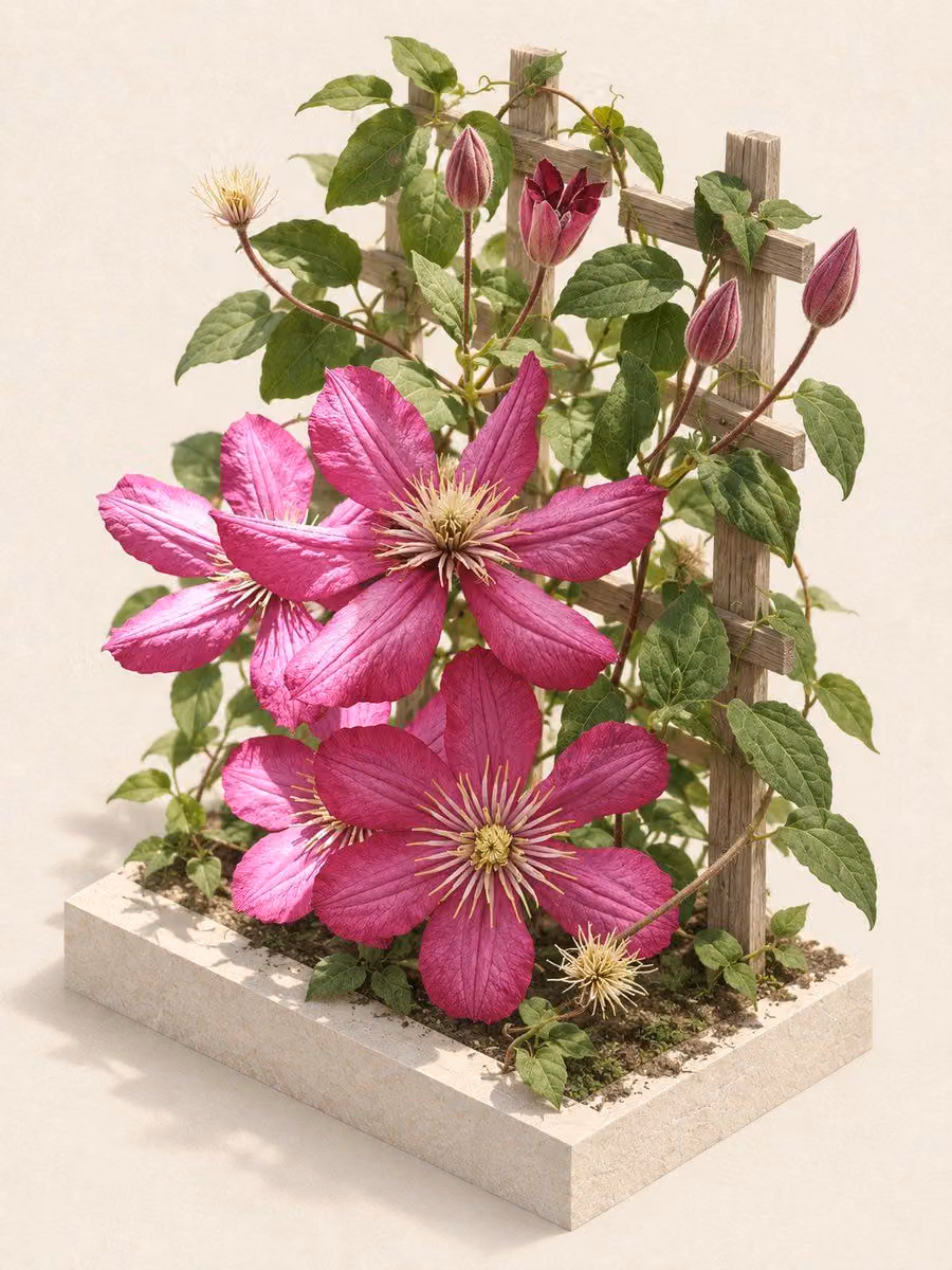 Editorial Clematis Garden Diorama