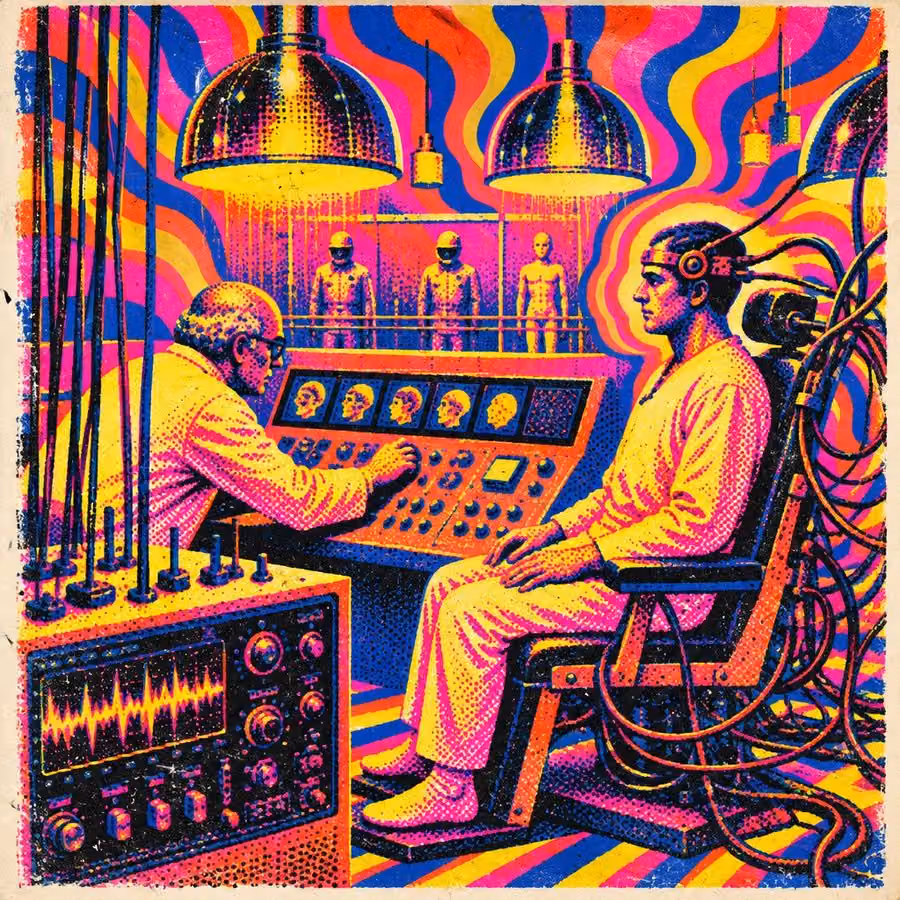 Psychedelic Sci-Fi Laboratory Screen Print