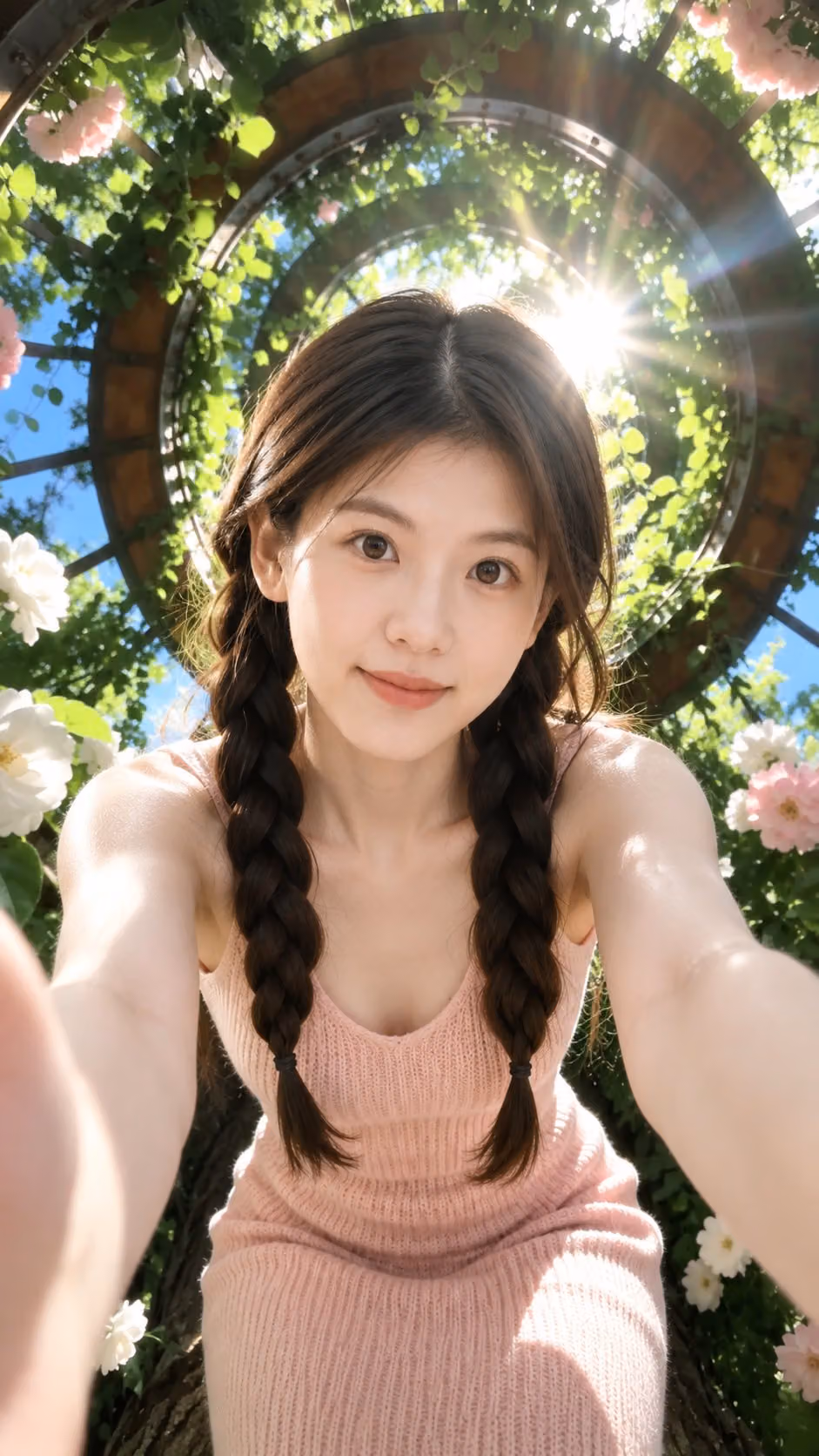 Dreamy Summer Garden Selfie Portrait