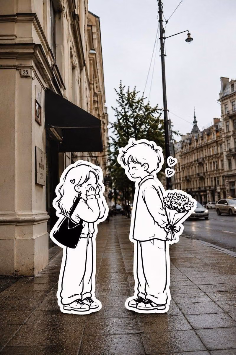 Social Media Post - Photo to Sticker Transformation
