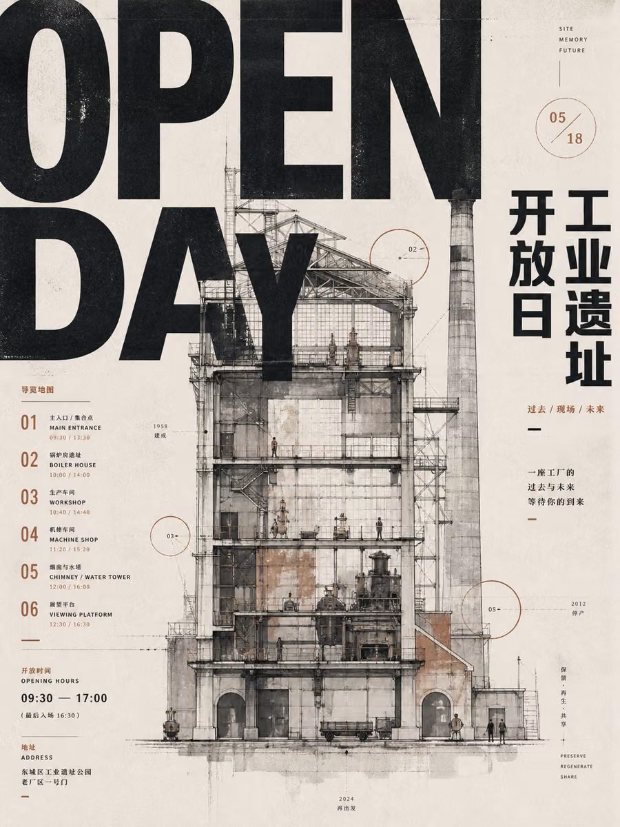Infographic / Edu Visual - Industrial Heritage Open Day Poster