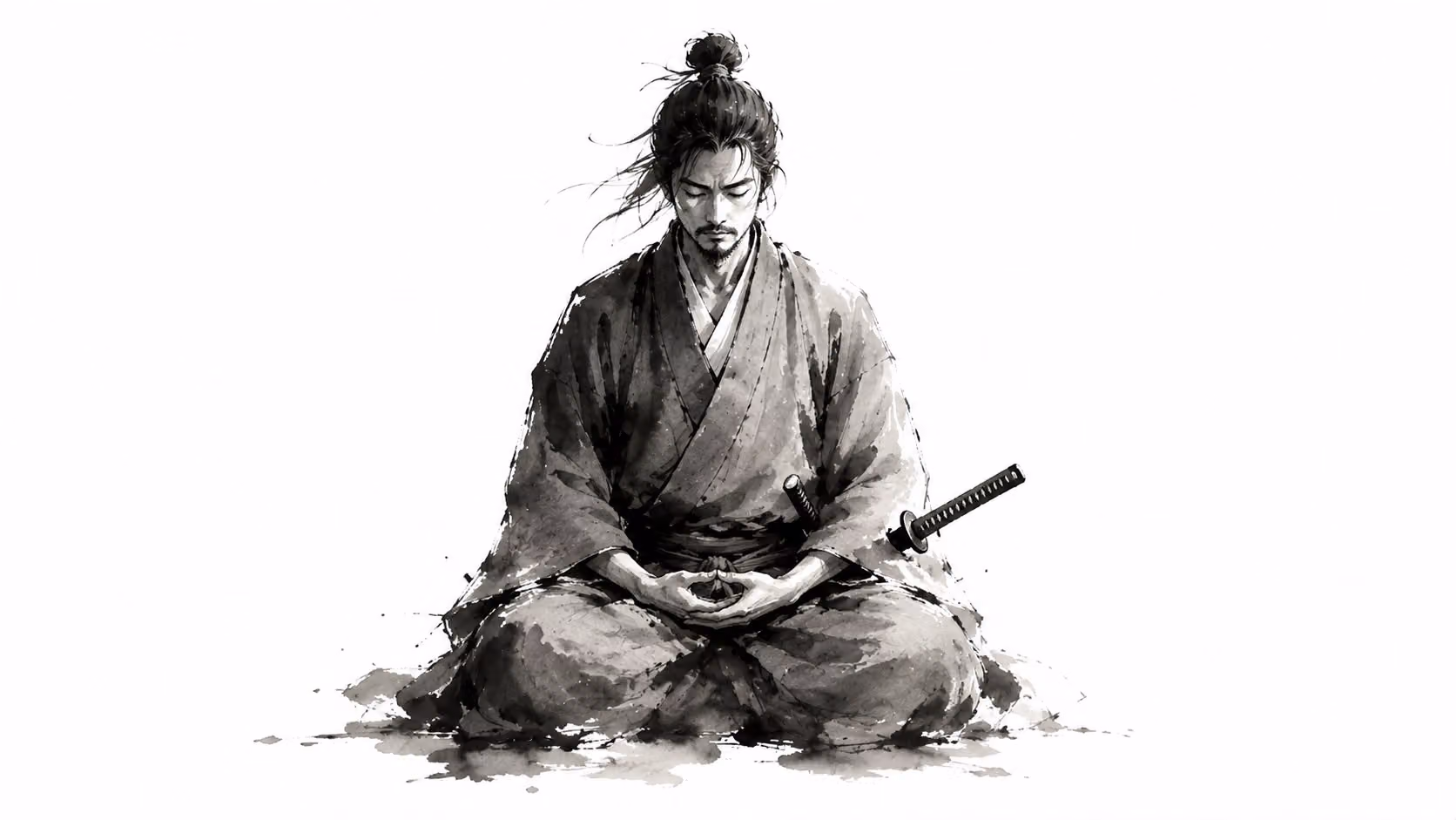 Japanese Sumi-e Ink Painting Art