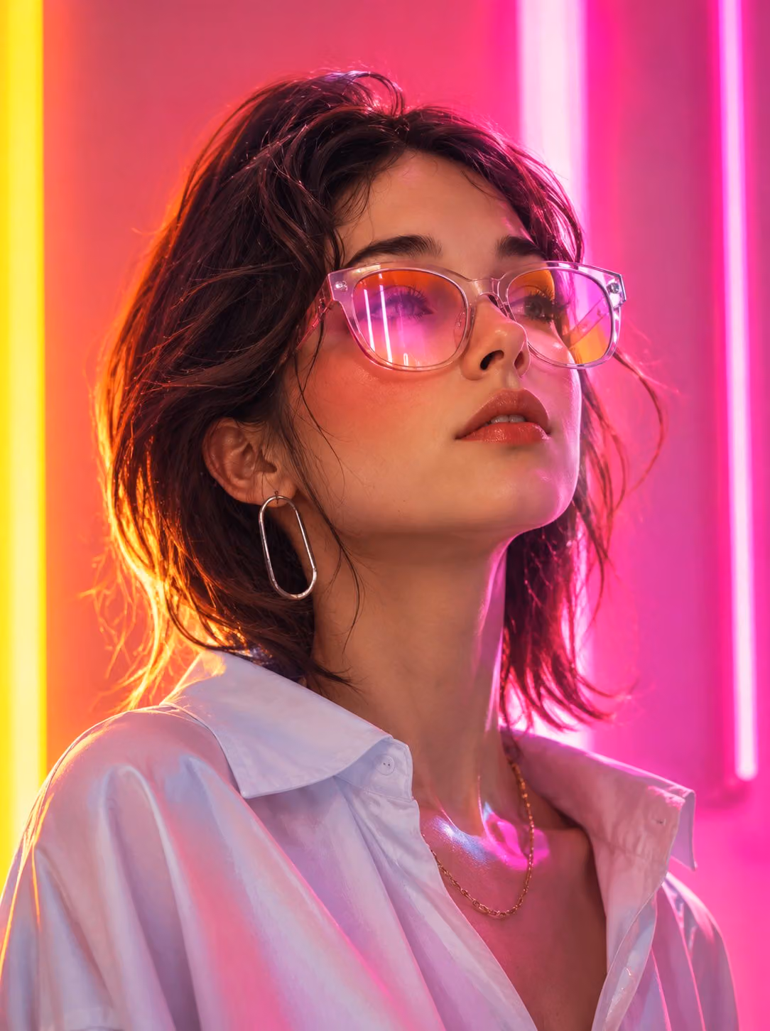 Futuristic Fashion Neon Portrait