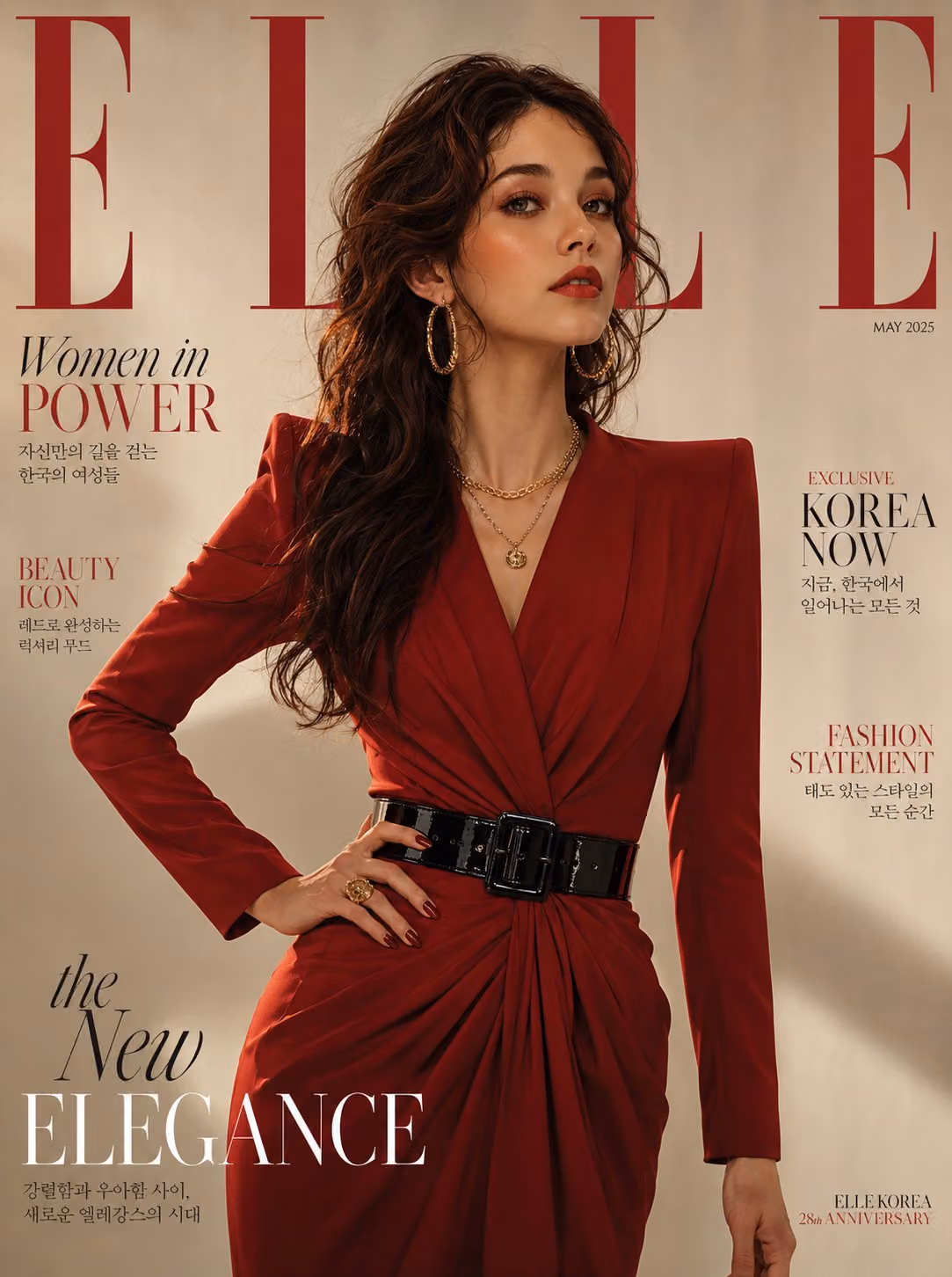 Ultra-Realistic Luxury ELLE Magazine Cover