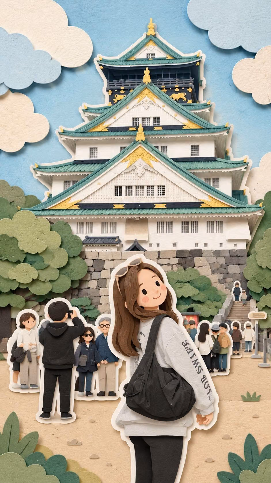 Whimsical Kawaii Travel Diorama Art