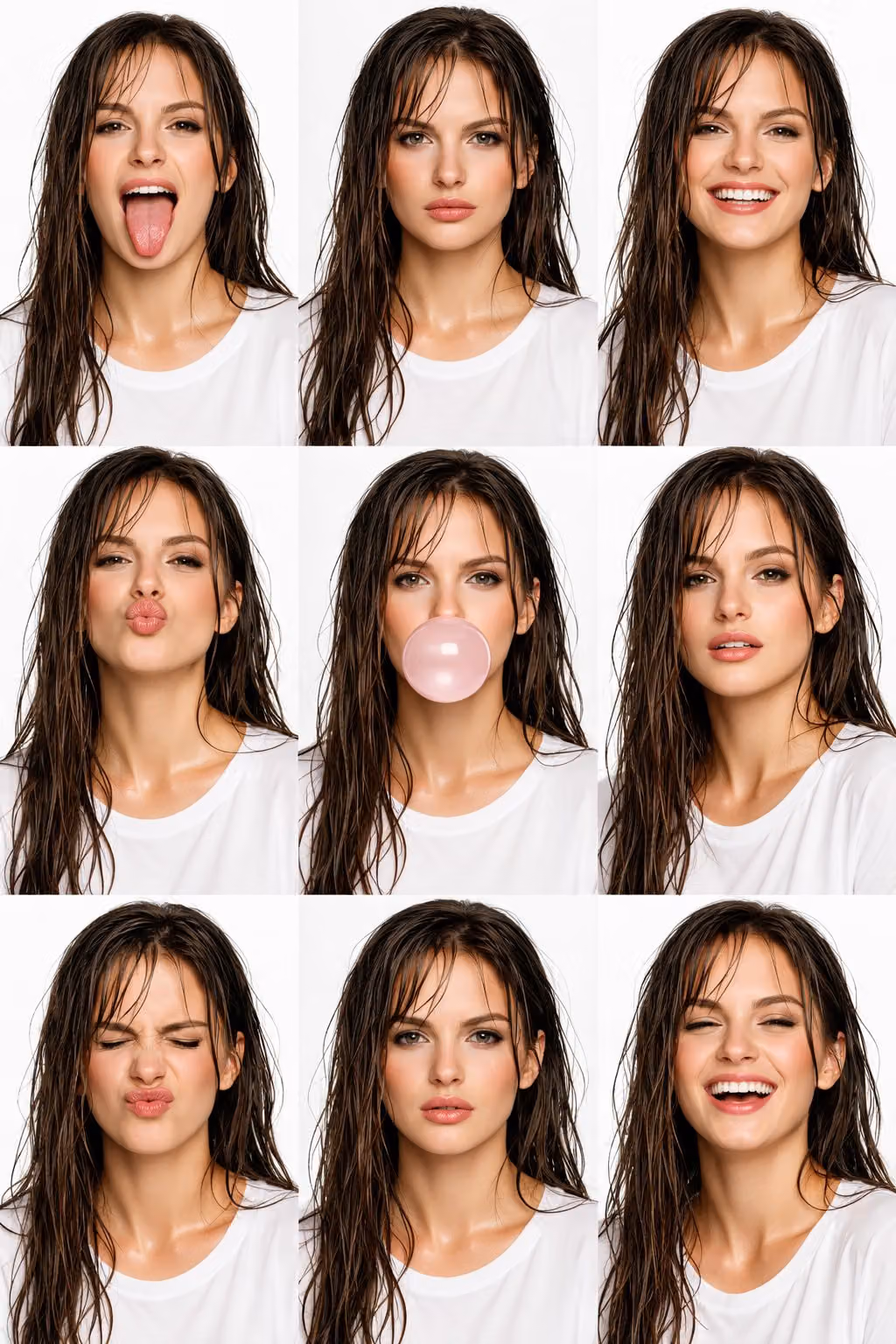 High-Fashion Beauty Collage with Consistent Identity