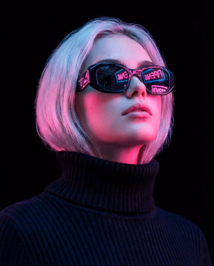Cyber-noir Stylized Portrait