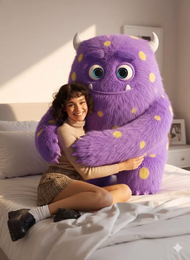 Sit Next to a Giant Fluffy Cartoon Monster