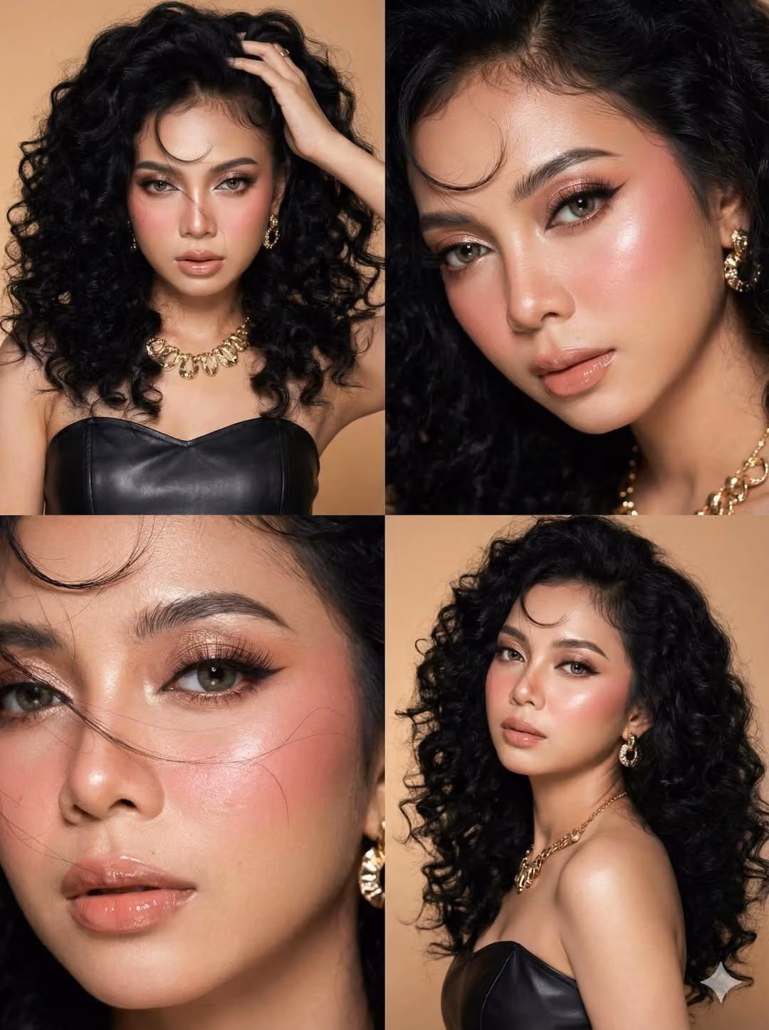 Multi-Frame Grid Layout High-Fashion Portrait