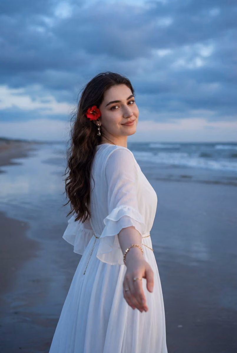 Coastal Lifestyle Portrait of a Young Woman
