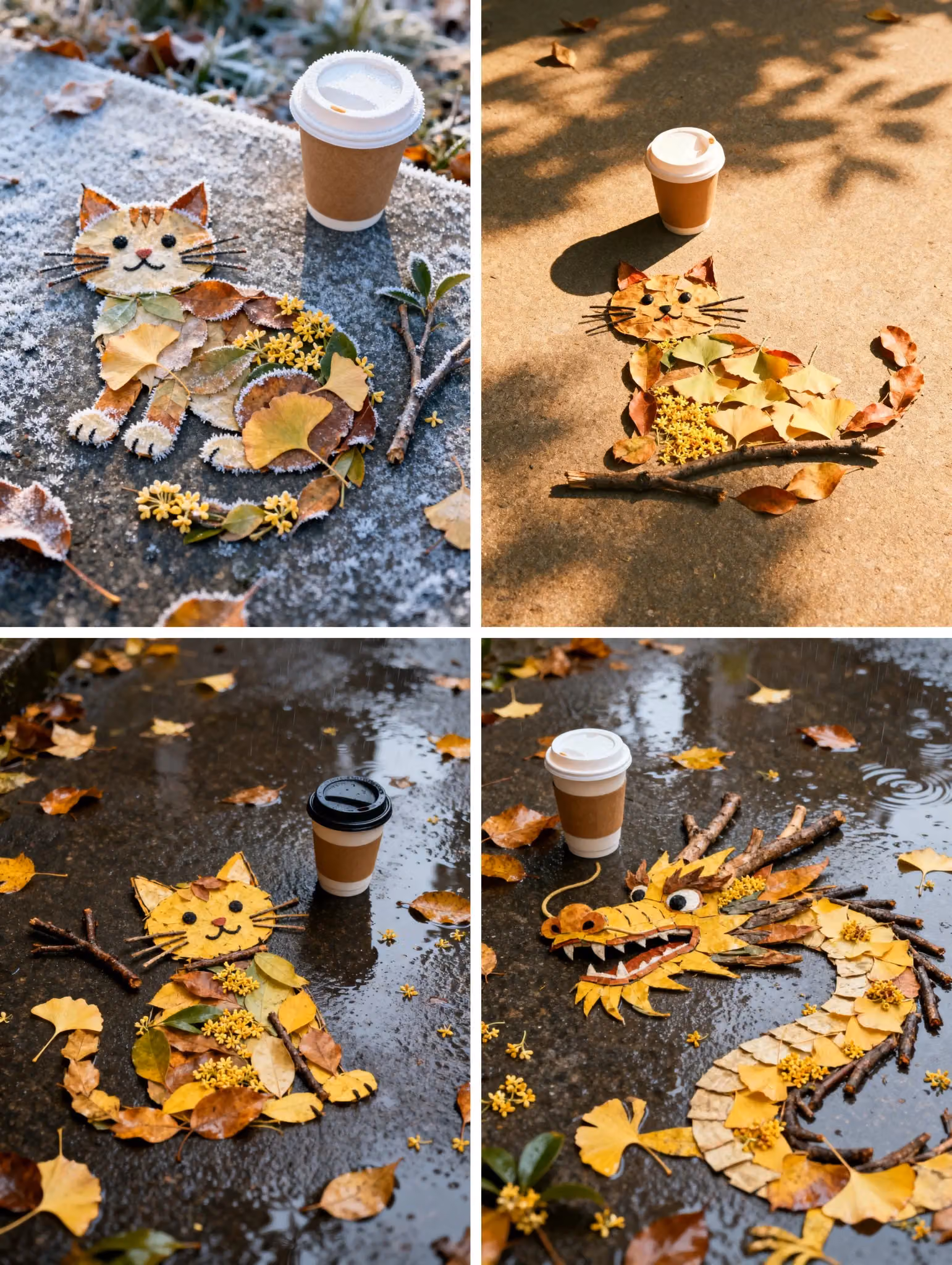 Sunlit Afternoon,落叶Puzzle Cat, Film-like Ground Photography