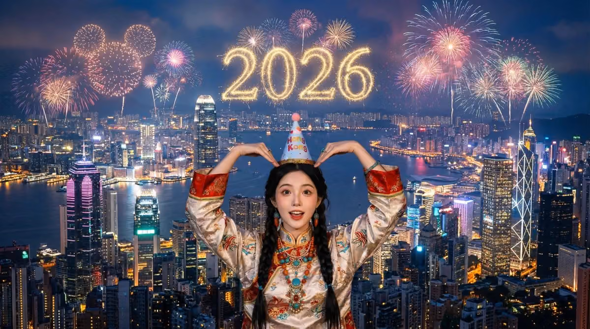 New Year City Skyline Celebration (Custom Character Version)