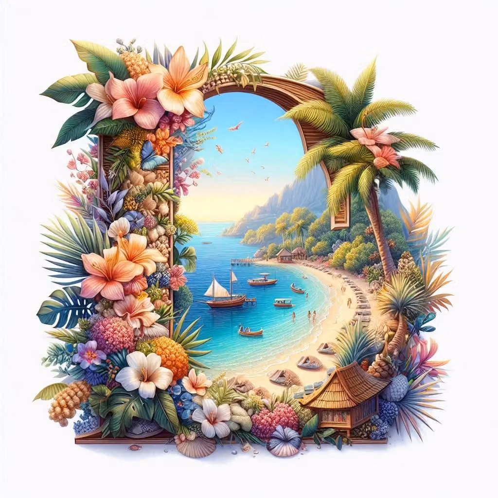 The Letter B Beautiful and Elegant Decorated with a Beautiful Beachscape