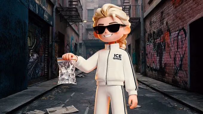 3D cartoon style rendering with exaggerated pose character, minimalist background art, high-definiti
