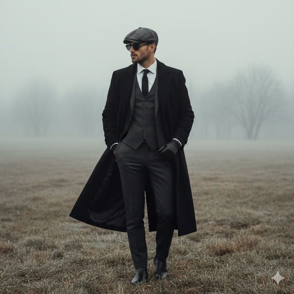 Cinematic Fashion Portrait in Foggy Field