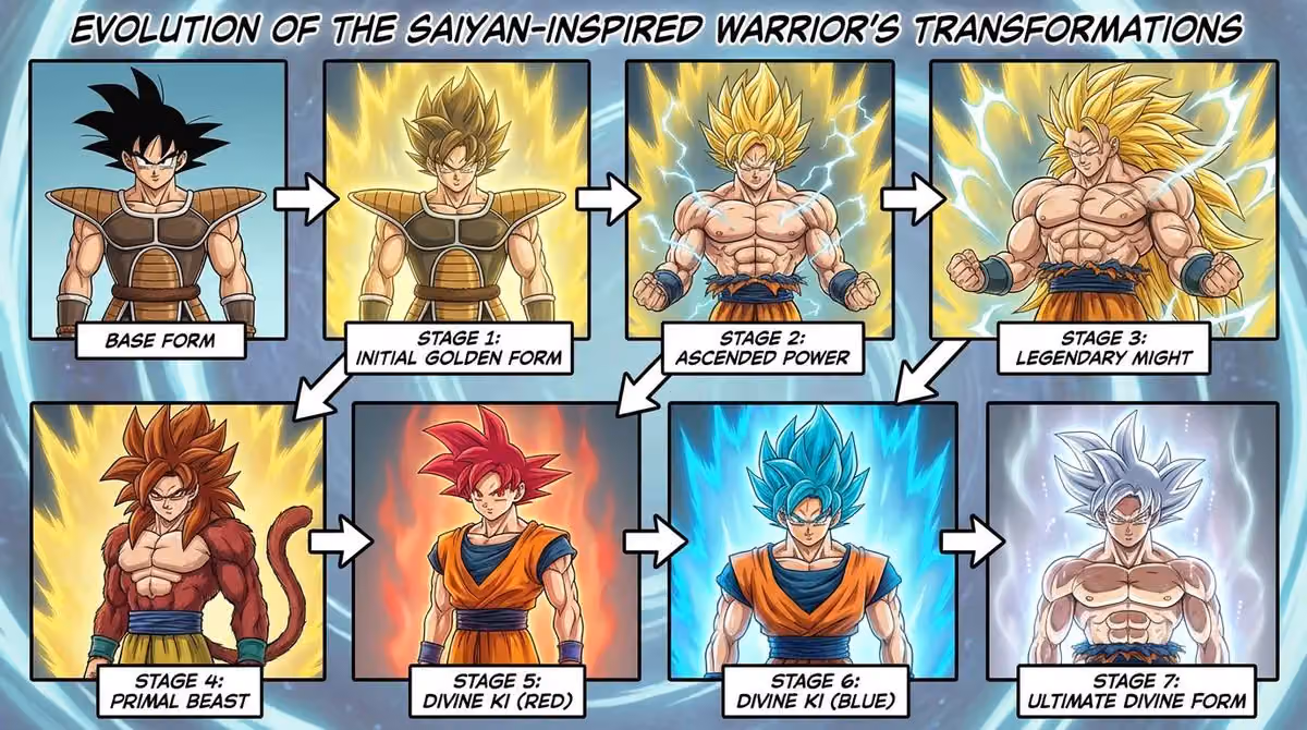 Detailed Visual Chart of Super Saiyan-Style Evolution