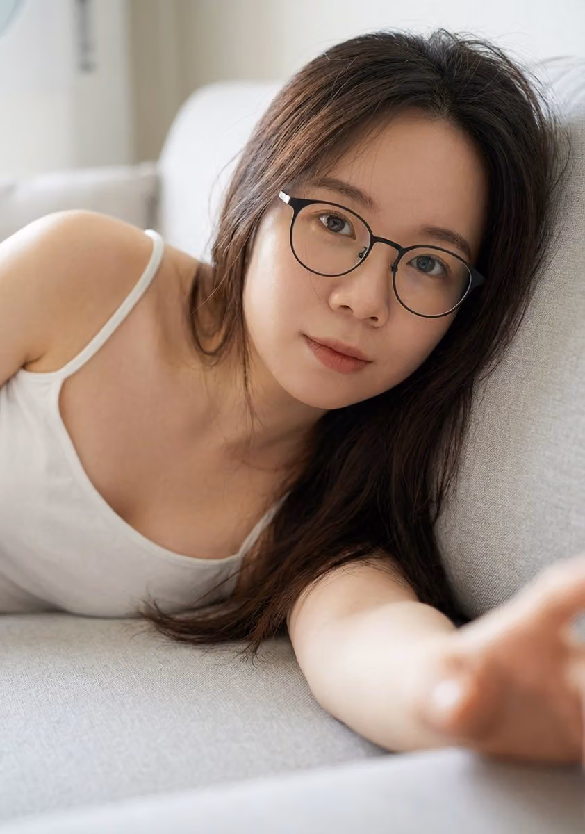 Elegant Woman Lying Down Portrait
