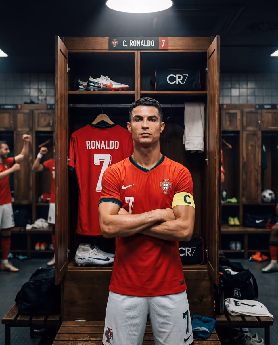 Cinematic Ronaldo Locker Room Portrait