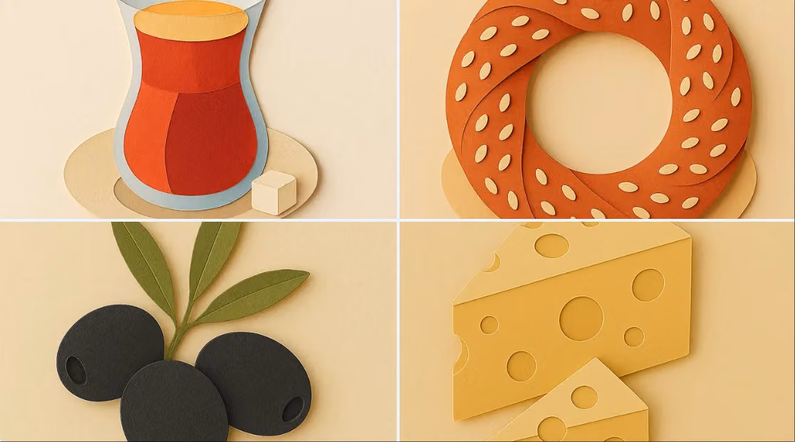 Minimalistic Paper Cut-Out Illustration