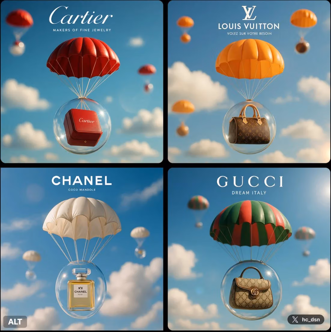 Dreamy Brand Ad: Bubble Capsule with Parachute Packaging