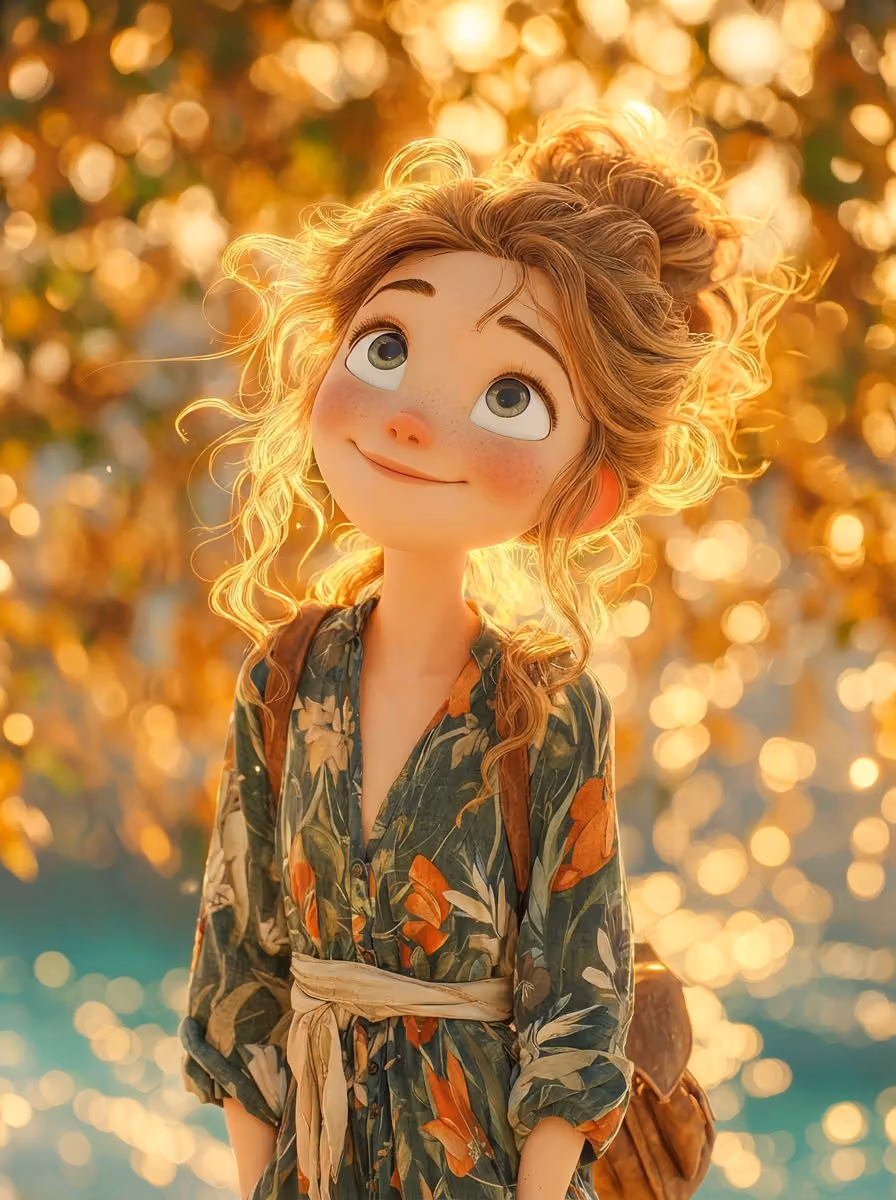 Dreamy 3D Animated Girl Scene