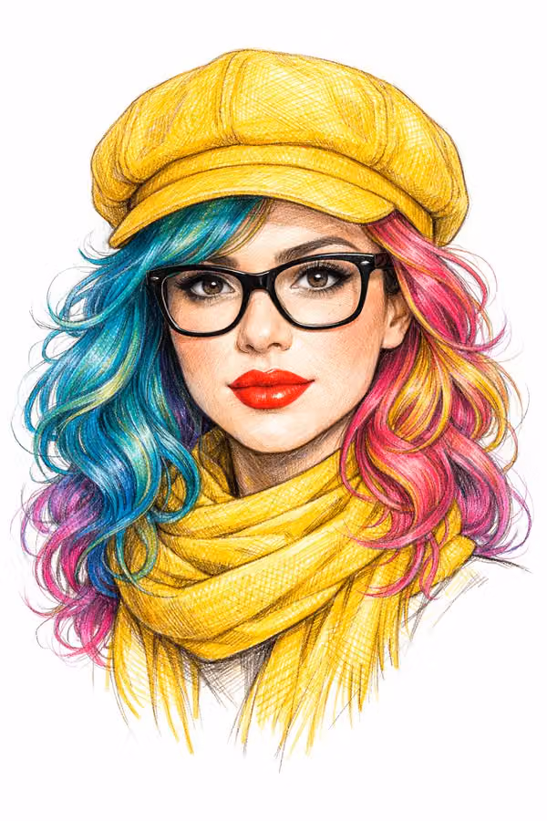 Highly Detailed Digital Line Art Portrait