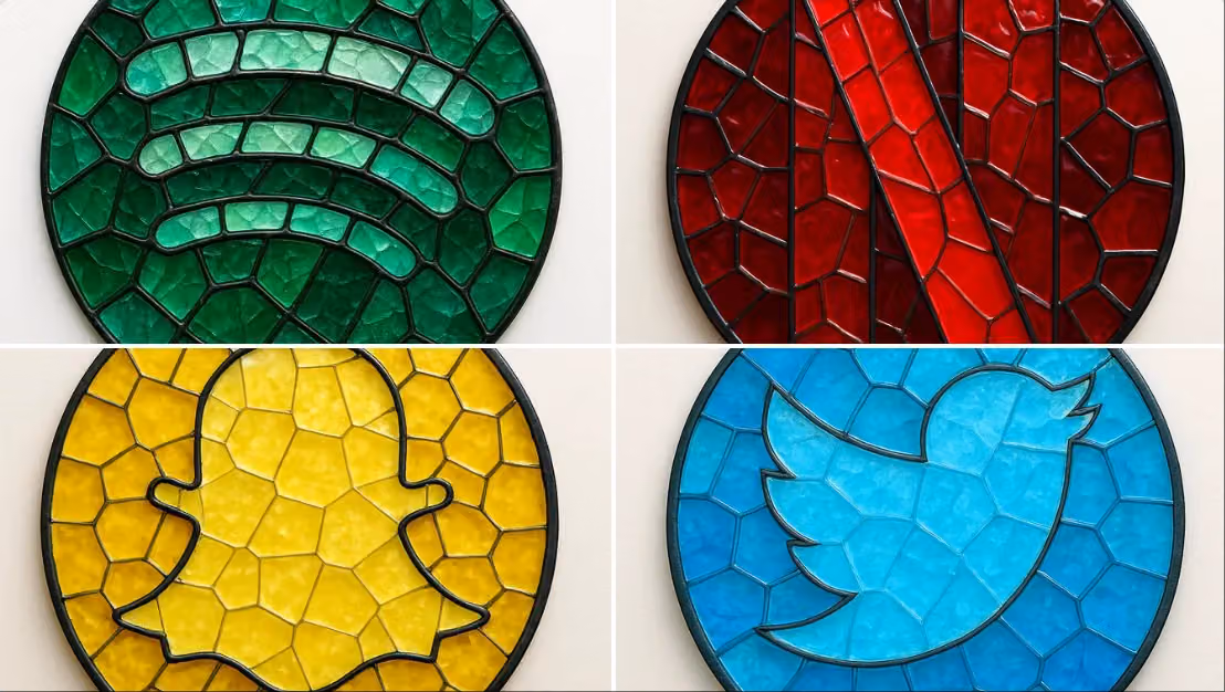 Create Image: Spotify Brand Logo Mosaic Stained Glass Emblem
