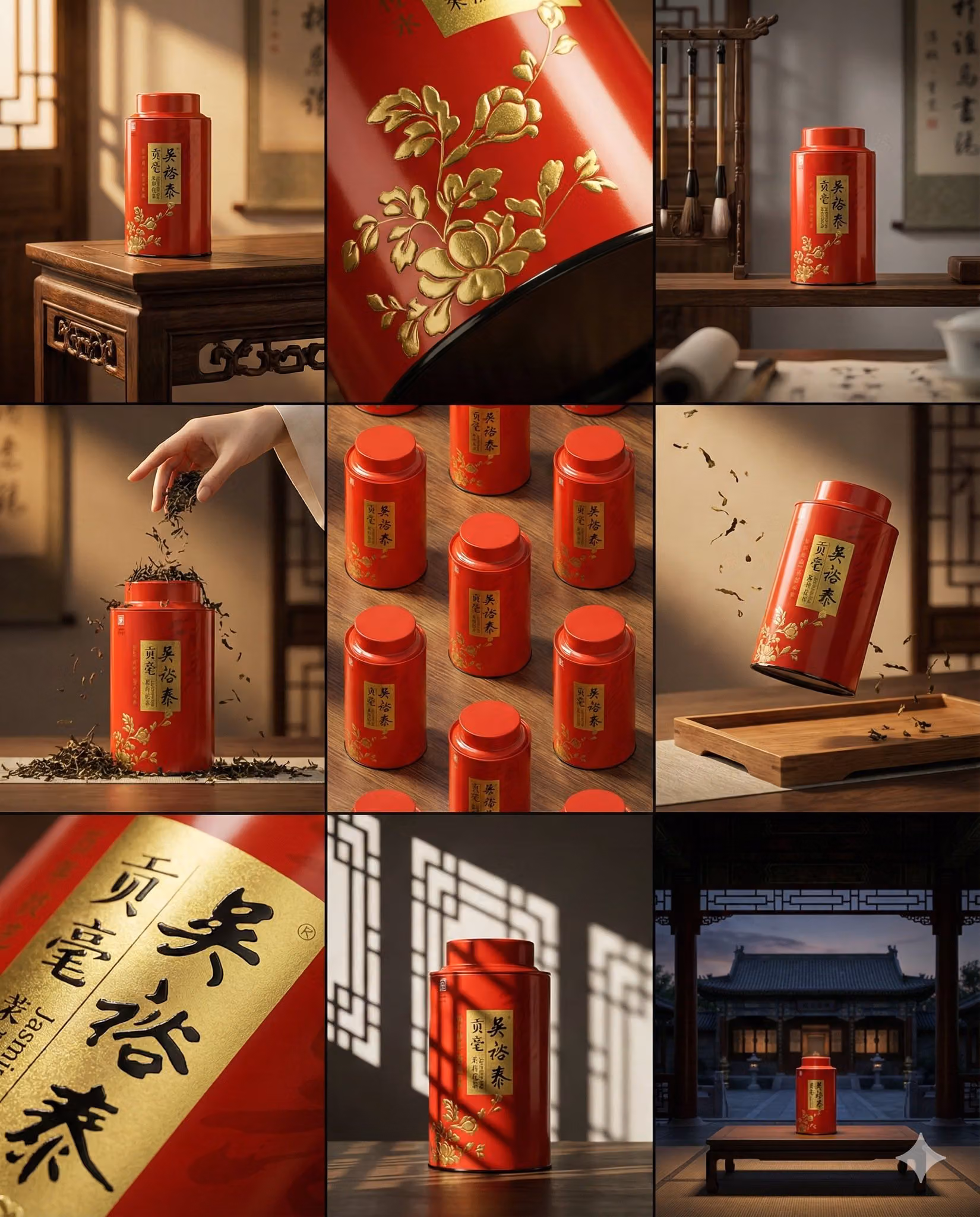 High-End Branding Storyboard: 3x3 Grid Presentation