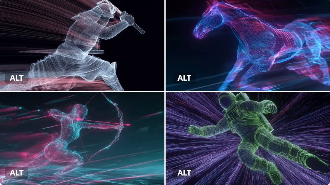 Neon Wireframe Visualization
