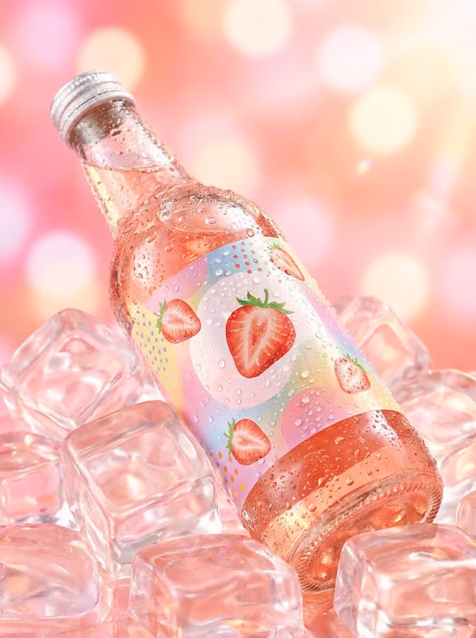 Fruit-themed Ultra-realistic Dreamy Commercial Beverage Photography