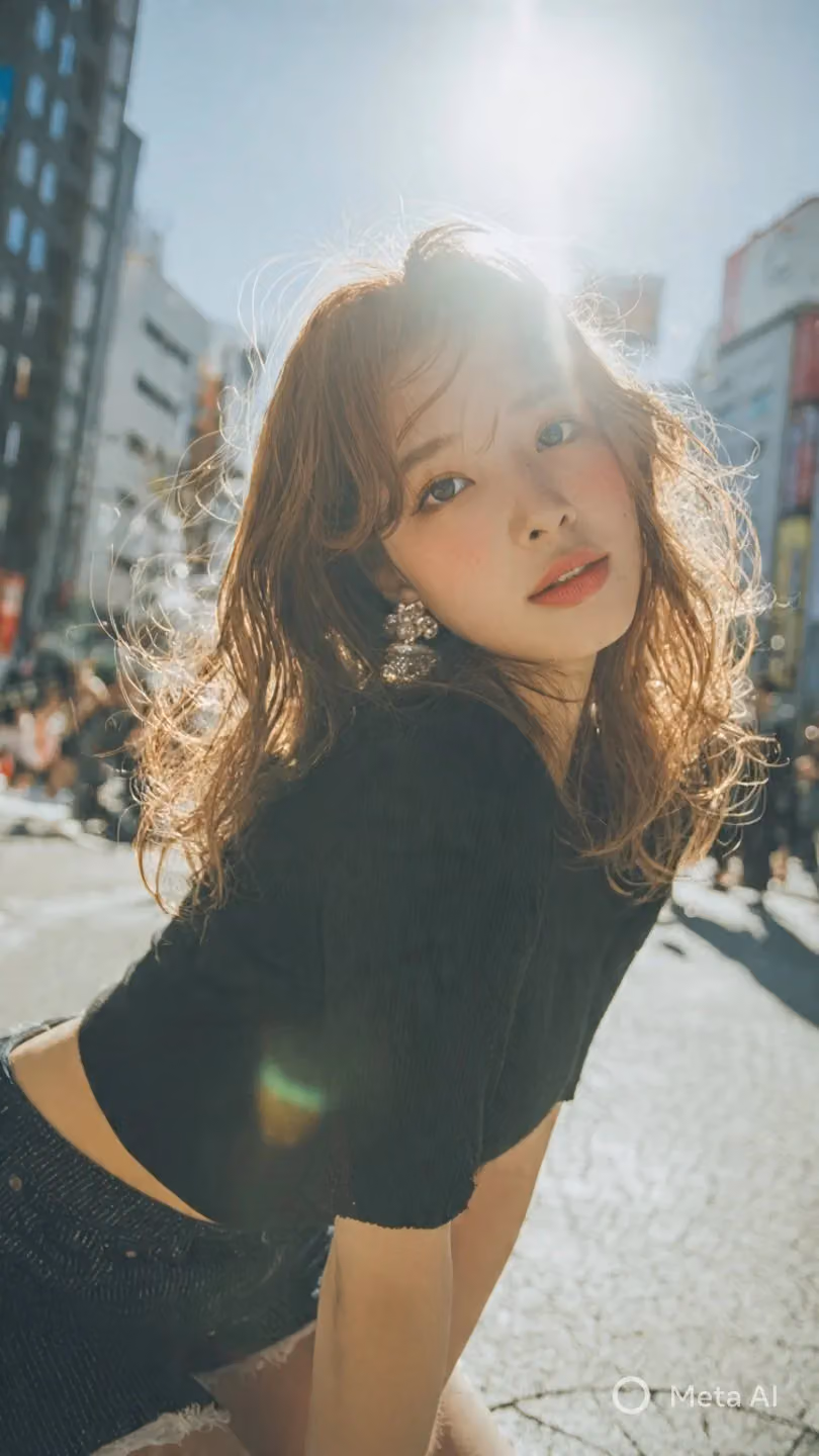Fashionable Japanese Beauty Model Outdoor Photo