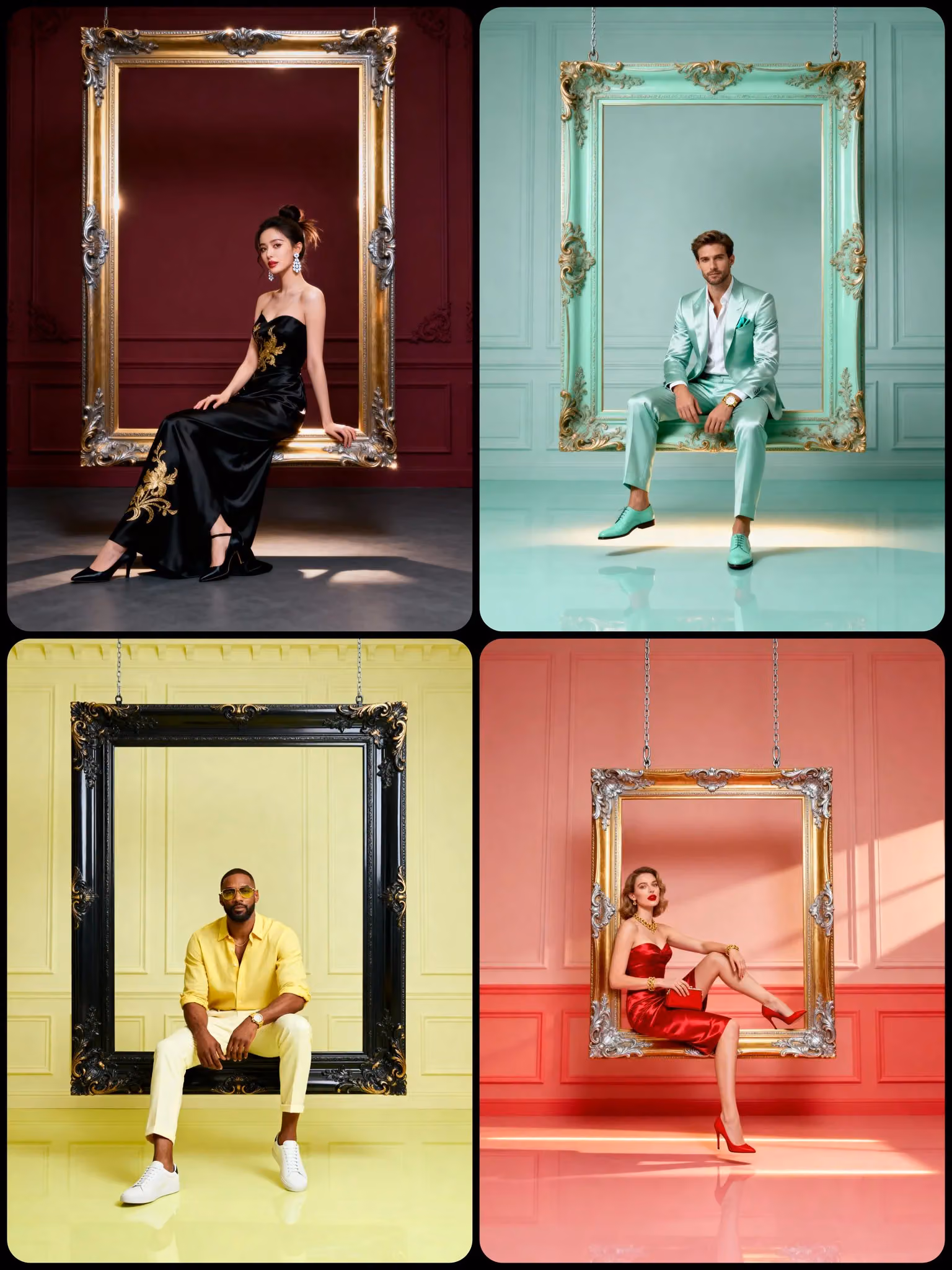 Luxurious High Fashion Portrait with Detailed Elements