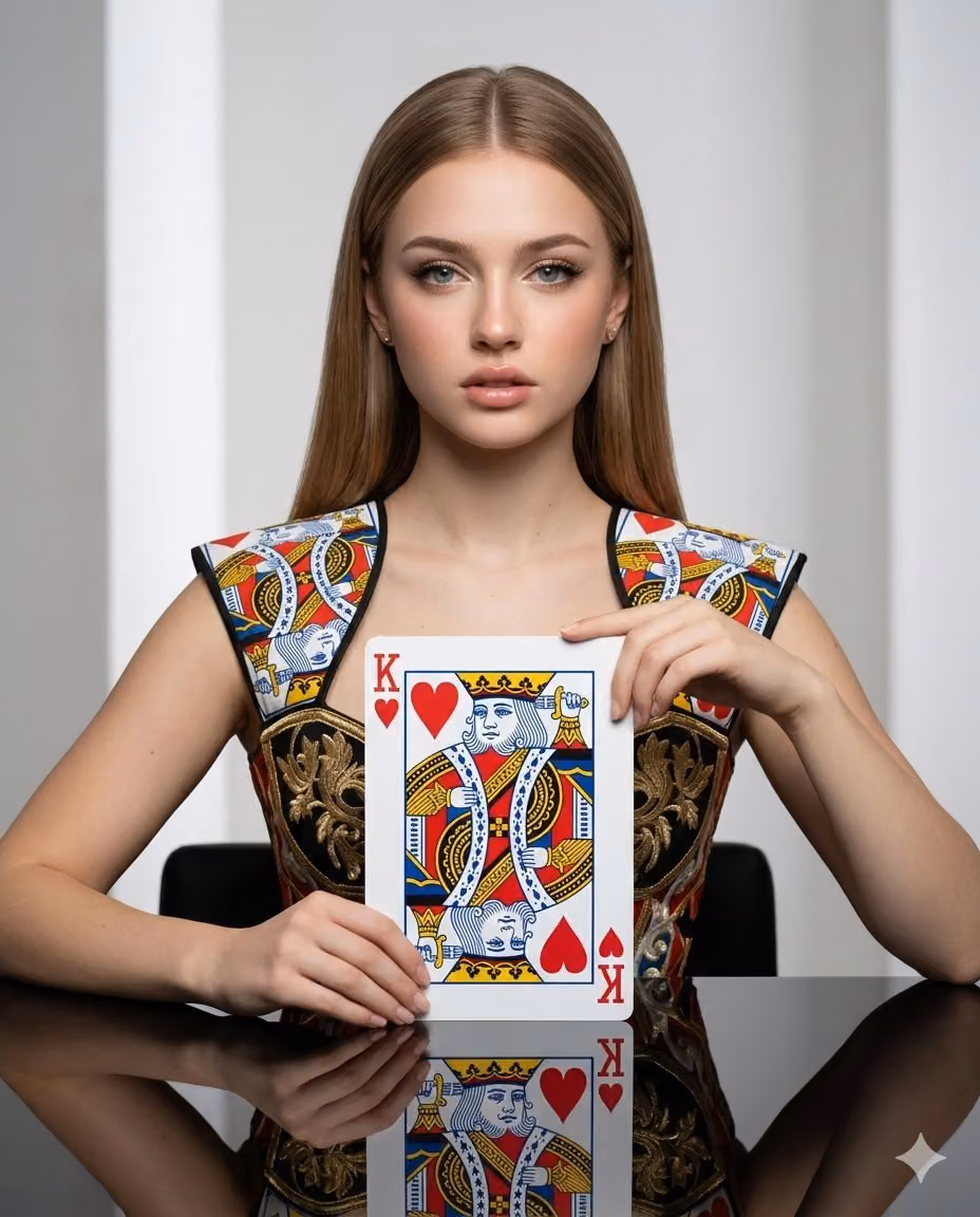 Ultra-Hyperrealistic Minimalist Fashion Editorial Conceptual Playing Card