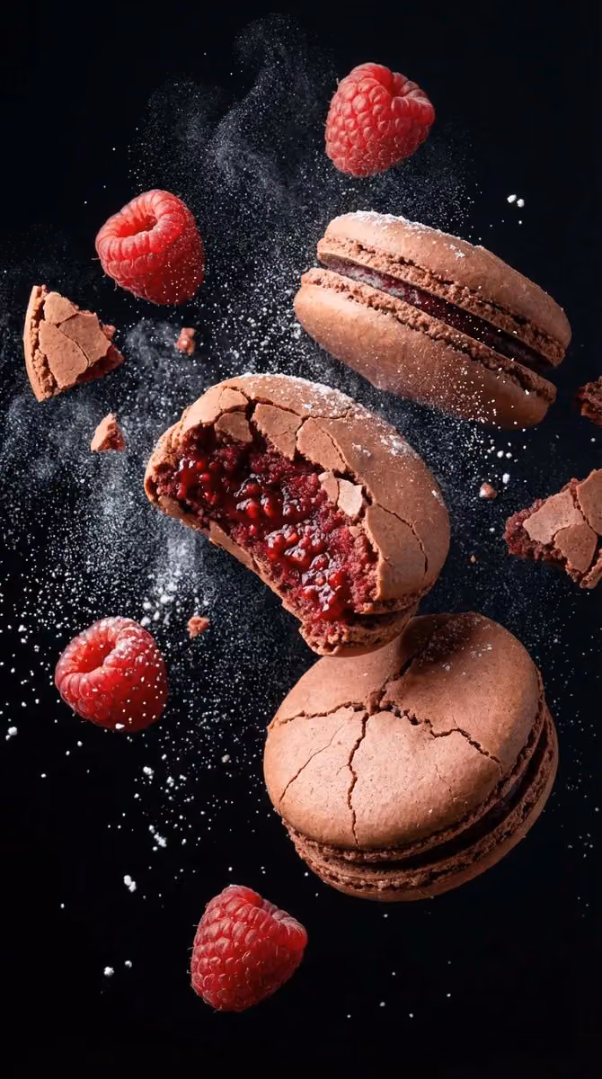 Ultra-realistic floating macarons