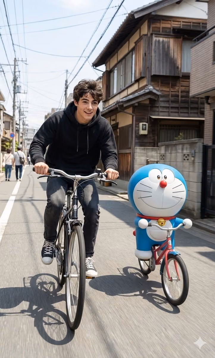 Japanese Street Cycling Photo