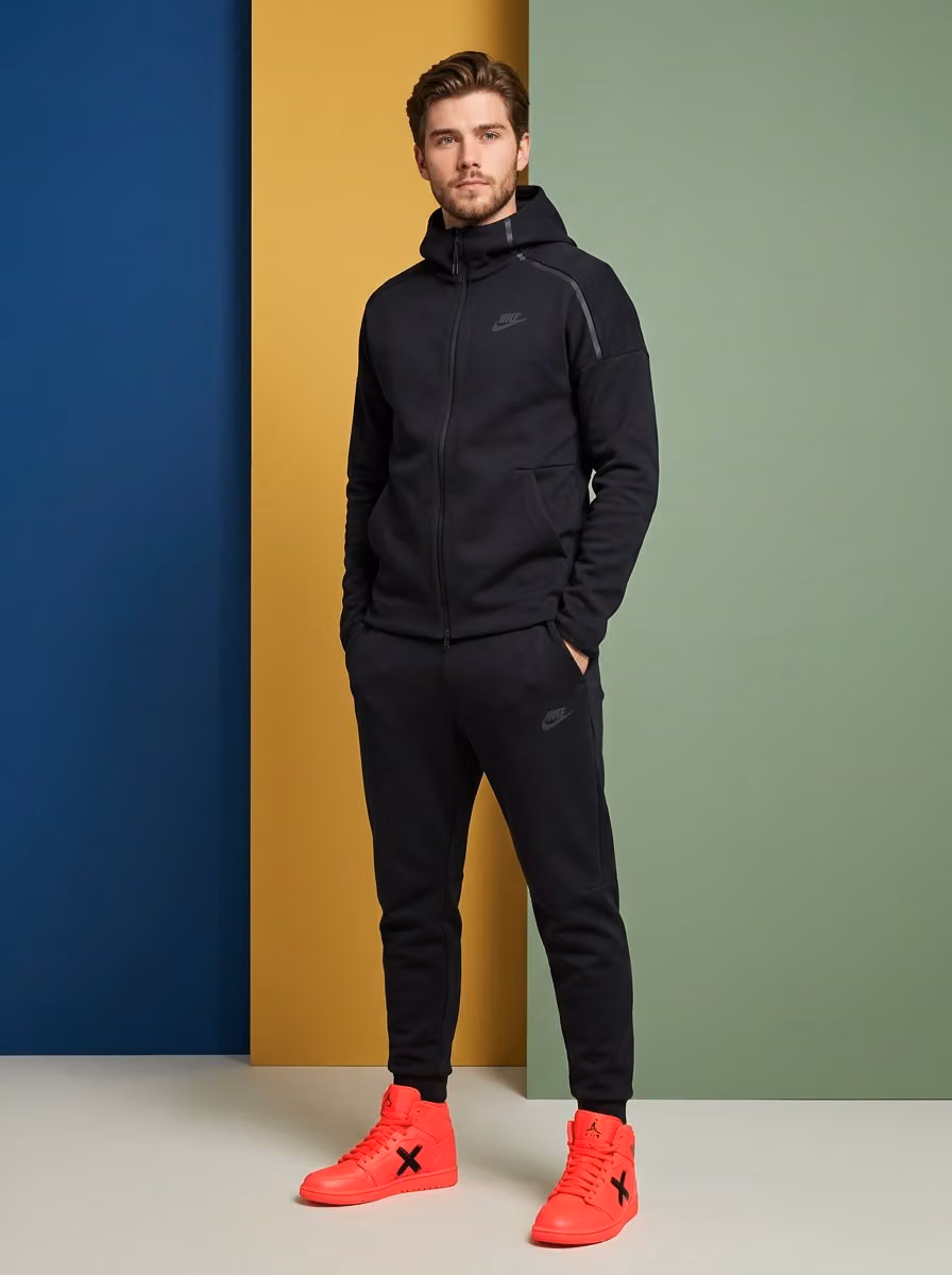Confident Man in Fashion Sportswear Look