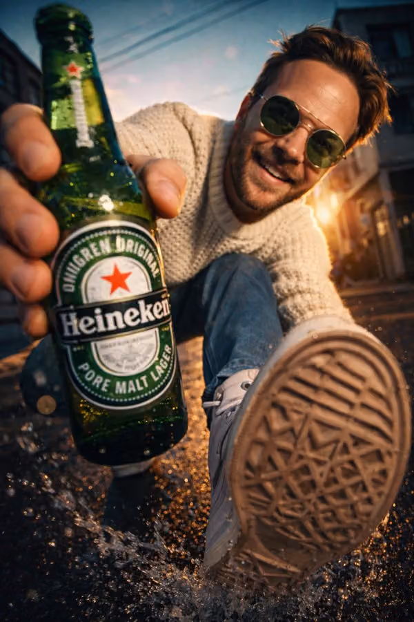 Professional Russian Model with Bottle Street Photography