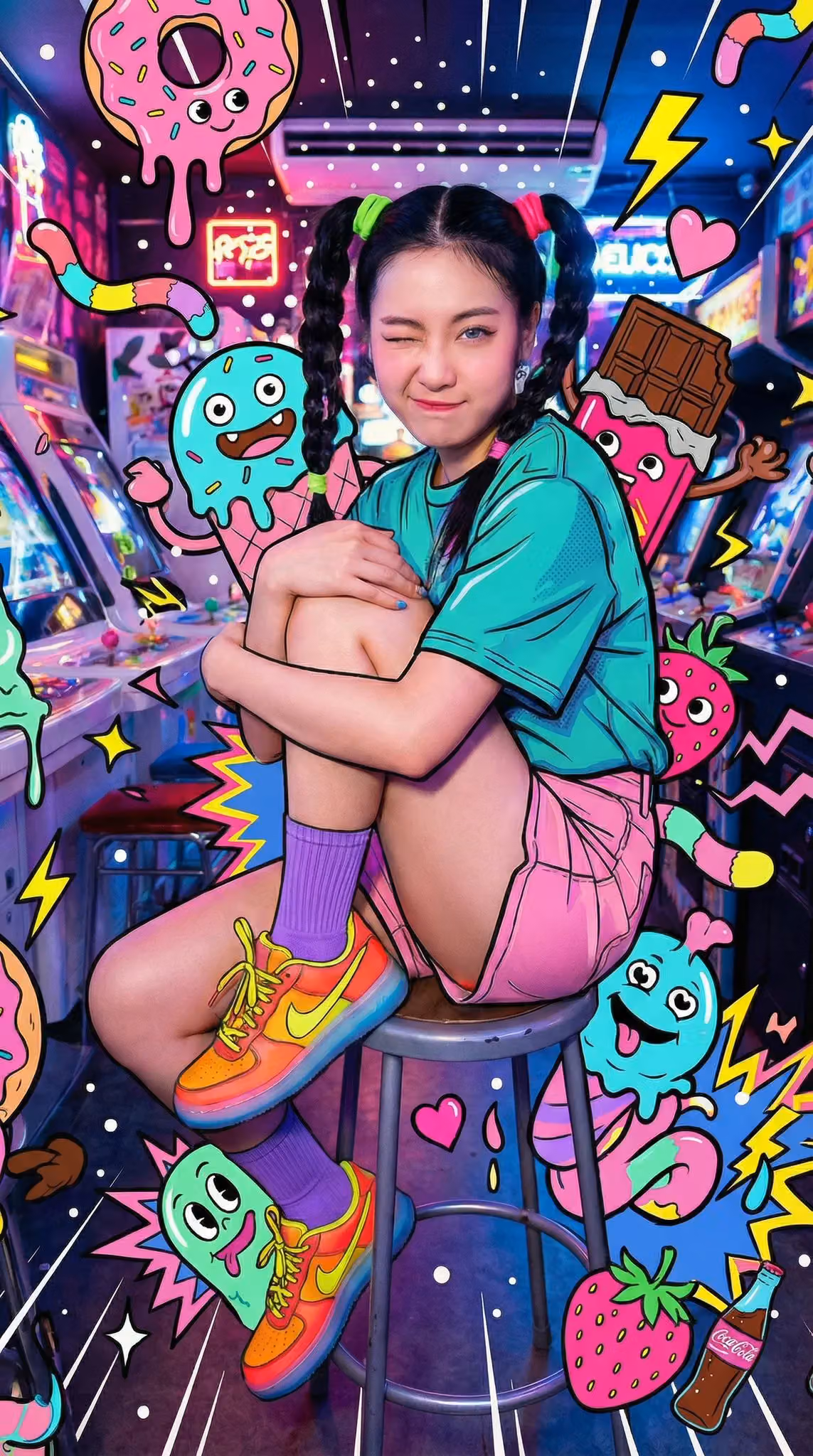 Arcade Portrait Consumed by Maximalist Sweets-Monster Chaos