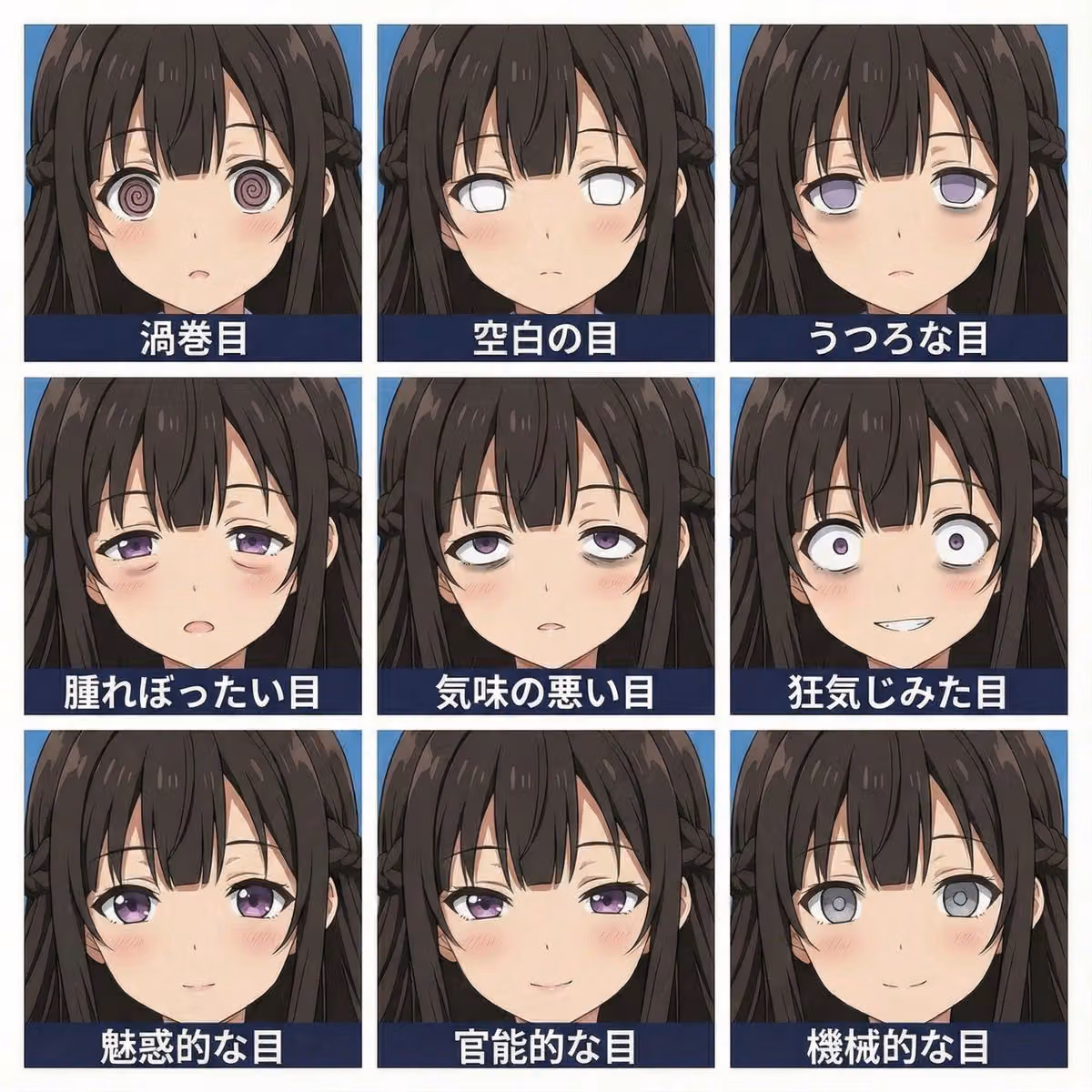 9 Grid Girl Eyes Variation Sticker