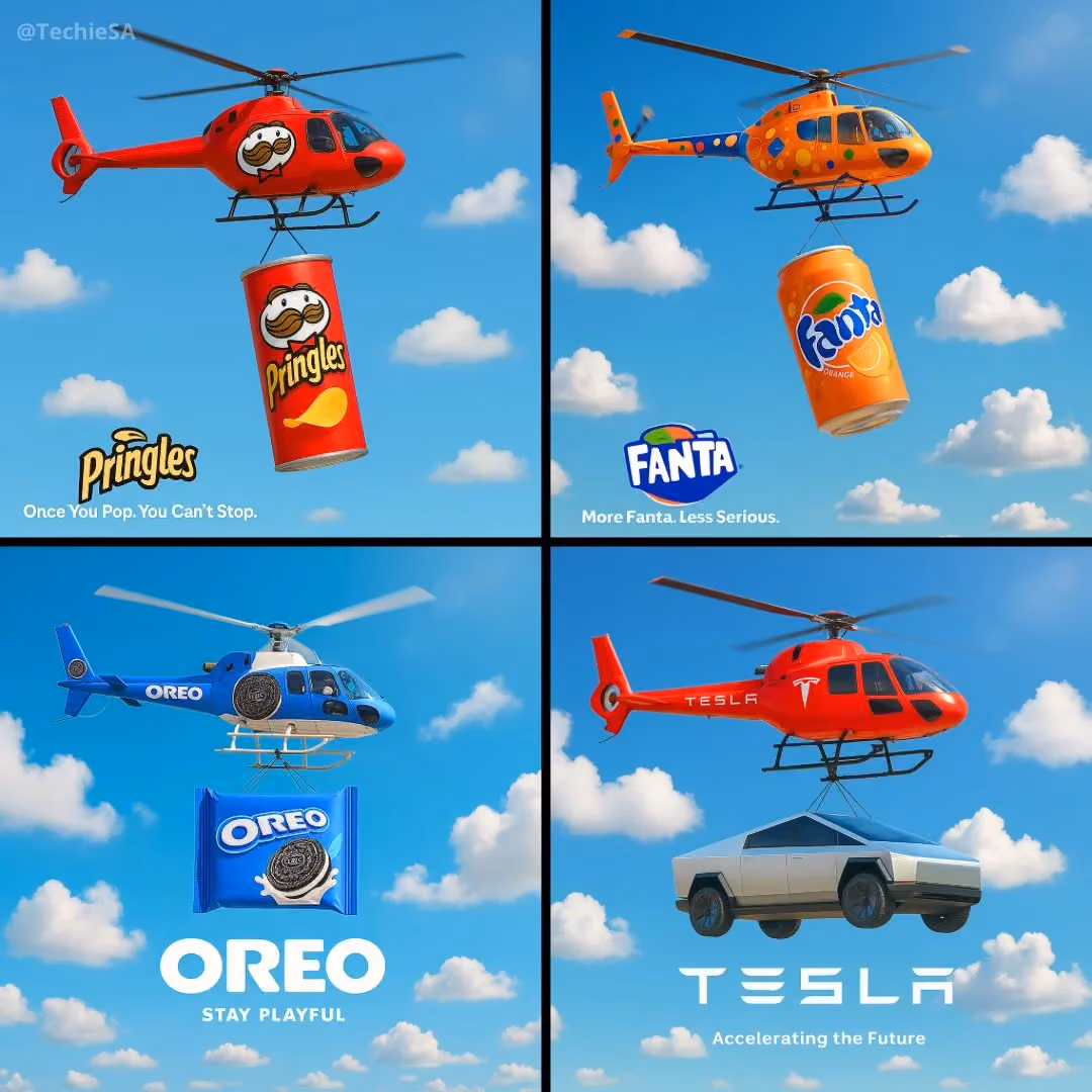 Hyper-realistic Square 1:1 Image with Helicopter Flying Through Blue Sky